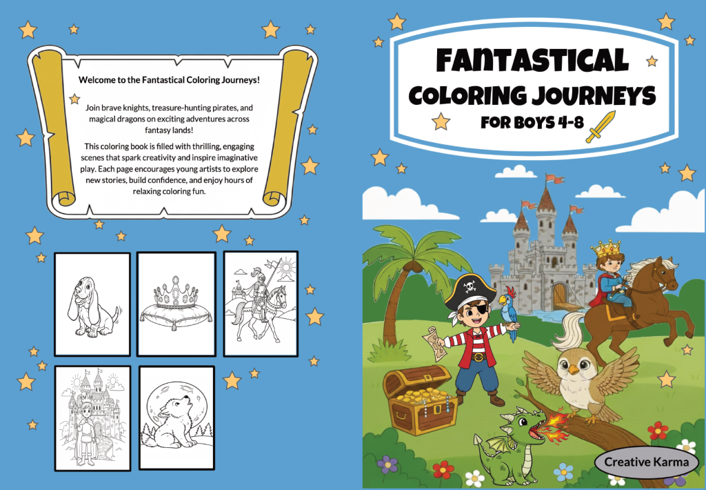 Fantastical Coloring Journeys for Boys4-8