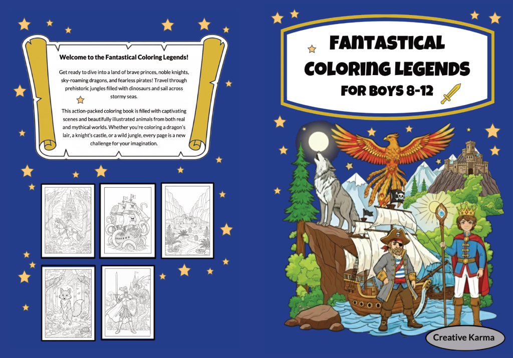 Fantastical Coloring Legends for Boys 8-12