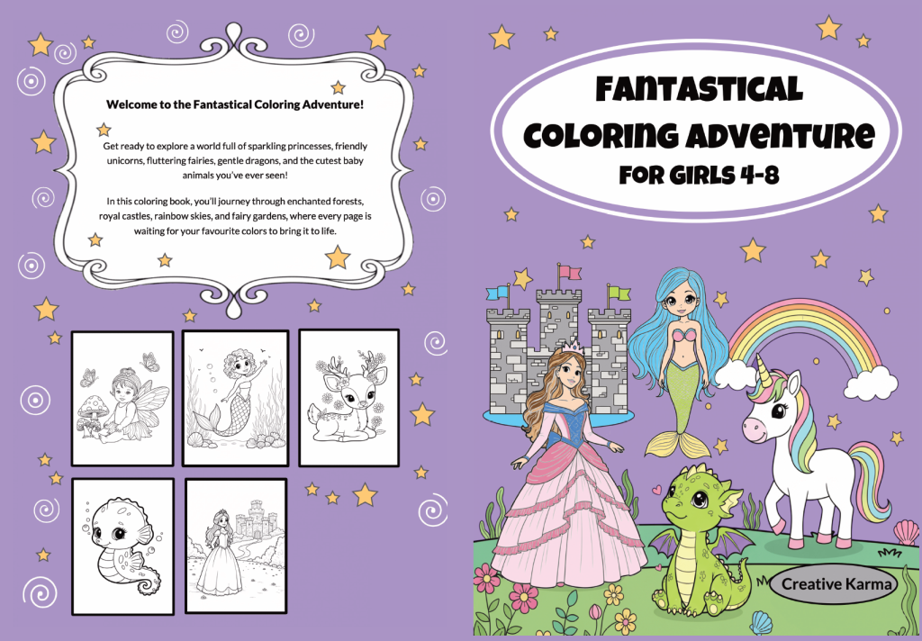 Fantastical Coloring Adventure for Girls 4-8